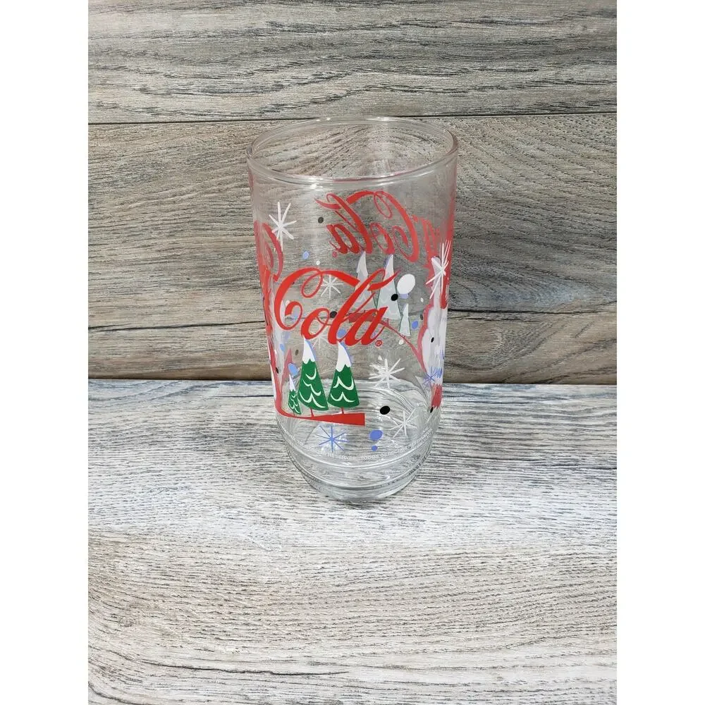 Coca Cola Polar Bear Snowman Winter Drinking Glass